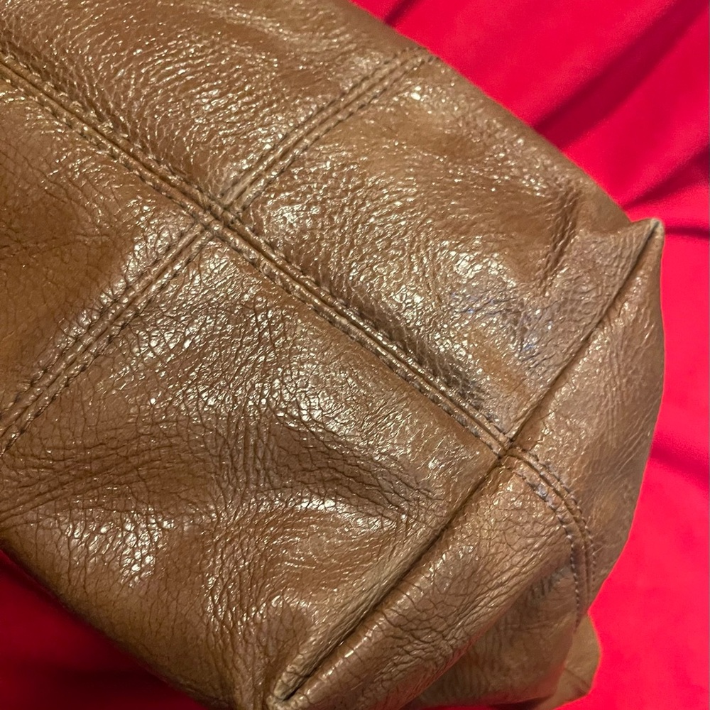 Aldo Brown Leather Tote with Leopard Print Scarf NWOT - Picture 5 of 9